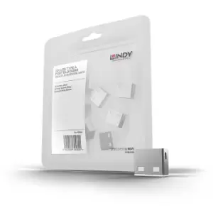 image of Lindy 10 USB Port Locks White no Key