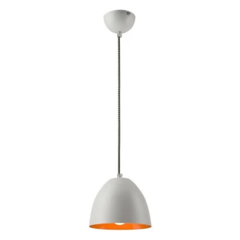 image of Lamkur Lighting - Livia Dome Pendant Ceiling Lights White, 1x E27