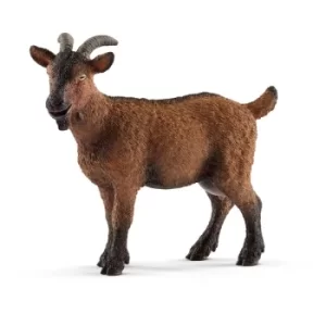 image of SCHLEICH Farm World Goat Toy Figure, Brown, 3 to 8 Years (13828)