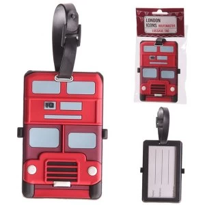 image of Fun Novelty London Bus Design PVC (Pack Of 6) Luggage Tag