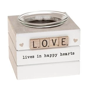 image of Scrabble Tealight Holder Love