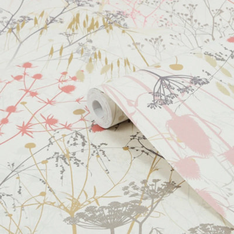 Image of Clarissa Hulse Clarissa Hulse Summer Border Floral Wallpaper in Cream Cream One Size Unisex 5011583555097