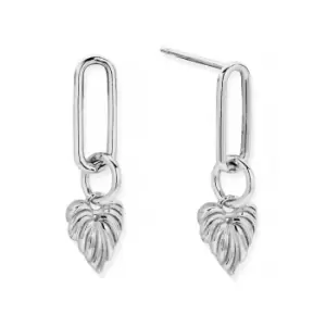 Image of ChloBo Silver Leaf Heart Link Earrings