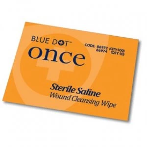 image of Blue Dot Sterile Saline Wipes PK100