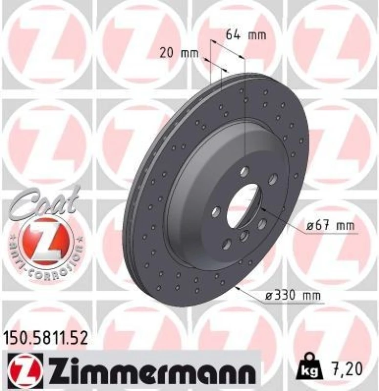 Image of ZIMMERMANN Brake disc ZIMMERMANN 150.5811.52