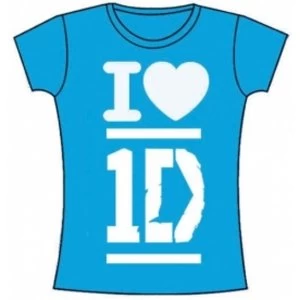 Image of One Direction I Love Skinny Turquoise TS: Large