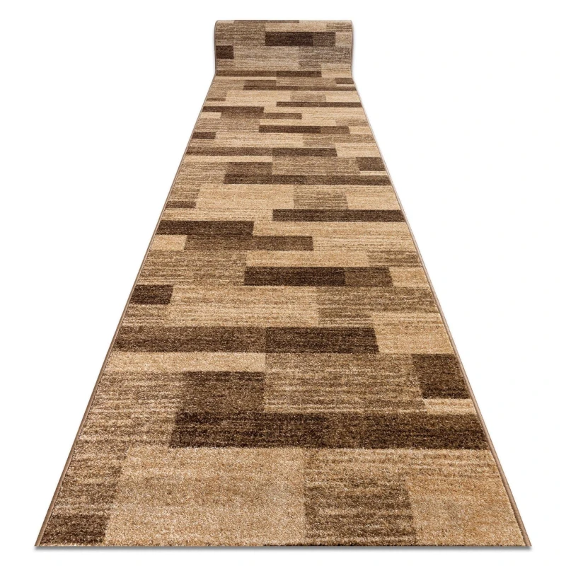 Image of RugsX Karmel Deski Runner in Brown Size: 100cm x 450cm Brown Unisex 100cm x 450 cm