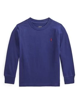 Image of Ralph Lauren Boys Long Sleeve T Shirt - Blue Size 10-12 Years=M