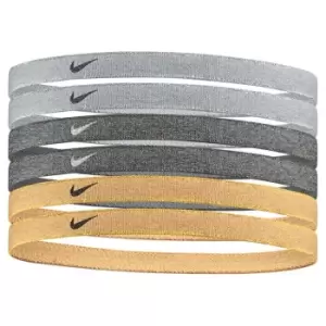 Image of Nike Swoosh Sport Headbands 6 Pk Metallic - Grey