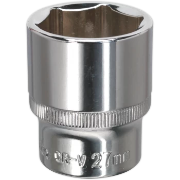 image of Sealey 1/2" Drive Hexagon WallDrive Socket Metric 1/2" 27mm