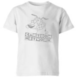 Image of Courage The Cowardly Dog Outline Kids T-Shirt - White - 11-12 Years