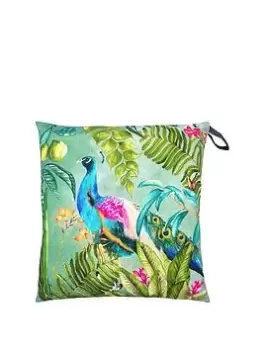 Image of Peacock Water And Uv Resistant Outdoor Floor Cushion