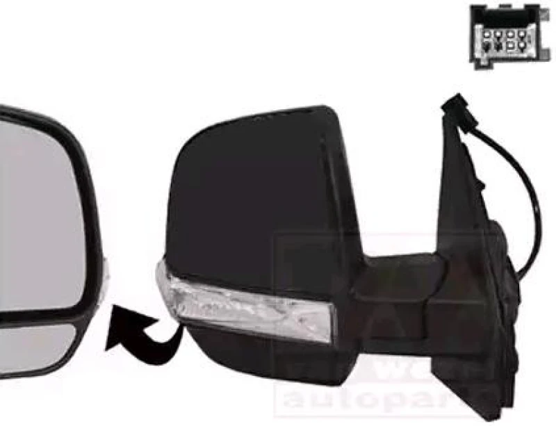 Image of VAN WEZEL 1638814 Wing mirror * HAGUS * Right, black, with wide angle mirror, Rough Outside Mirror (50)