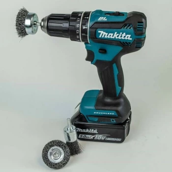 Image of Makita - D-66070 3 Piece Drill Wire Brush Set Brush Cup Wheel 1/4 Straight Shank