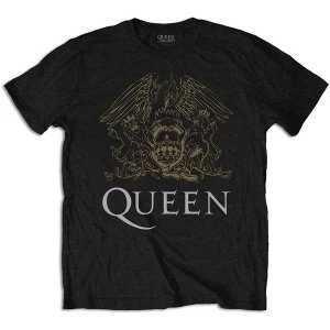 Image of Queen - Crest Unisex Medium T-Shirt - Black