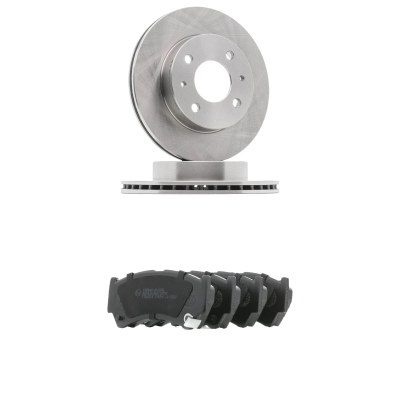 Image of RIDEX 3405B2710 Brake disc and pads set Front Axle, Brake Disc Type: internally vented, with acoustic wear warning Brake Set,disc brakes (3405)