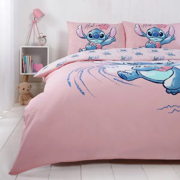 Image of Disney Stitch Pink Kids Bedding Set - Double