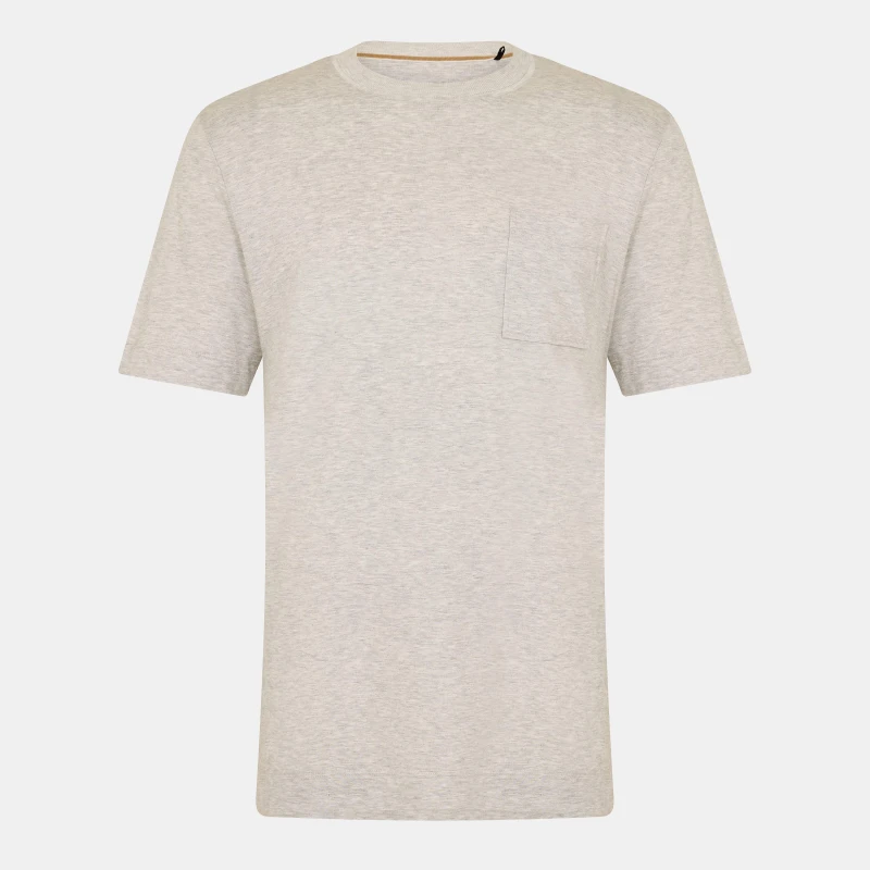 Image of Boss Mens L-Tesar 72 Crew Neck T-Shirt Silver male XL