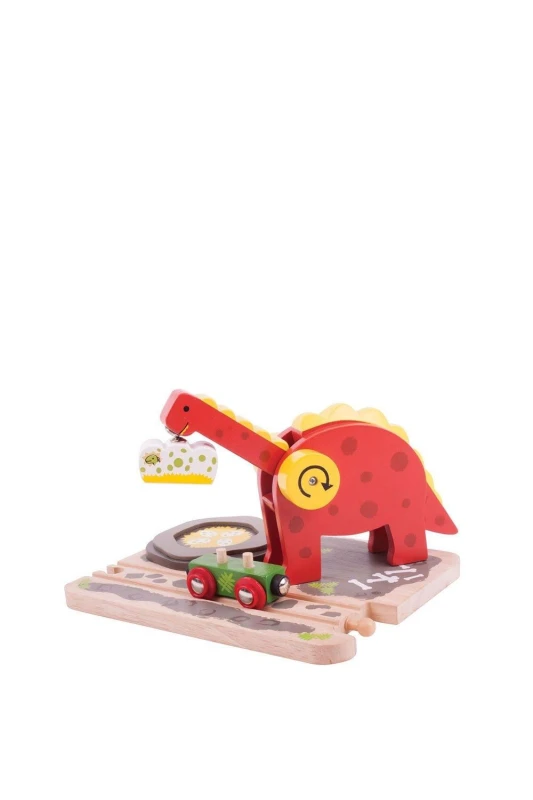 Image of Bigjigs Rail Toy Dinosaur Crane Red unisex