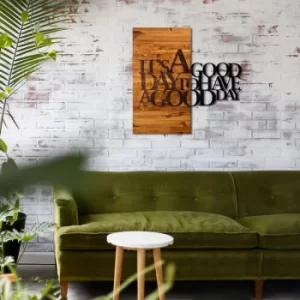 Image of It's a Good Walnut Black Decorative Wooden Wall Accessory