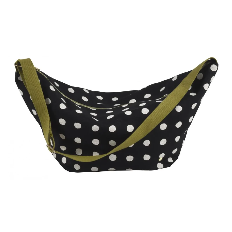 Image of La Cerise sur le Gateau Womens half-moon shoulder bag La Cerise sur le Gateau Mia Noir Female 53x28x12 cm