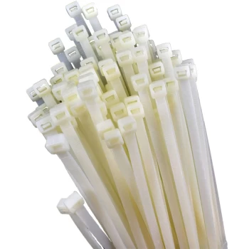 image of Cable Ties, Natural, 4.8MM Dia. & Assorted Length (Pk-500)