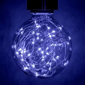 image of Prolite Globe LED Light Bulb G95 B22 1.7W Blue Star Effect Funky Filaments