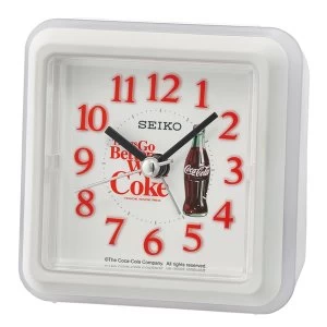 image of Seiko QHE906W Coca-Cola Beep Alarm Clock White