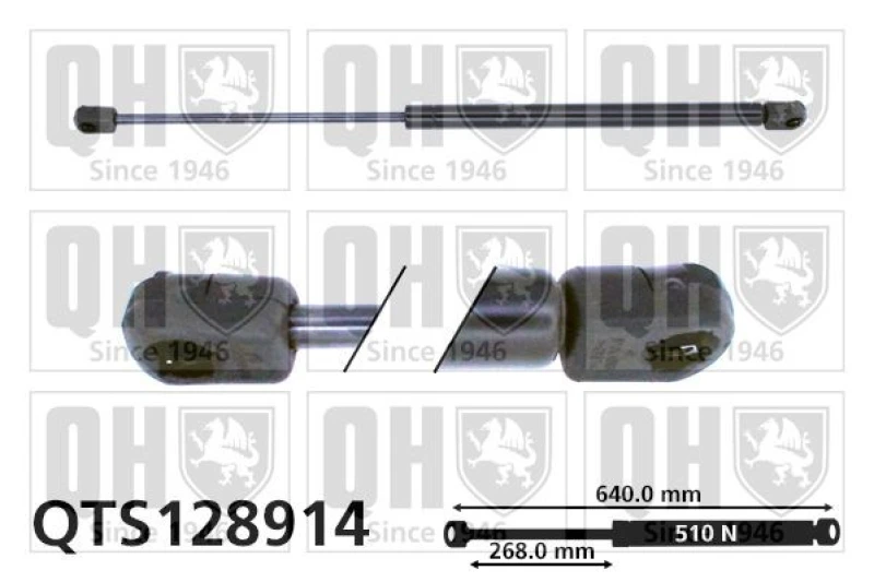 Image of QUINTON HAZELL Tailgate strut QUINTON HAZELL QTS128914