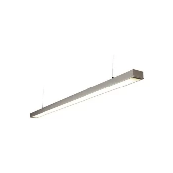 Image of Saxby Lighting - Saxby Borde - Integrated LED Linear Baton Pendant Bar Silver, Opal