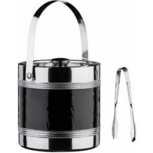 Image of Black Ice Bucket with Tongs - Premier Housewares