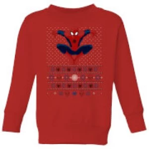 Image of Marvel Avengers Spider-Man Kids Christmas Sweatshirt - Red - 9-10 Years