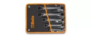 image of Beta Tools 195P/B5 5pc Db End BiHex Offset Ratchet Ring Wrench 15˚ Set 001950266