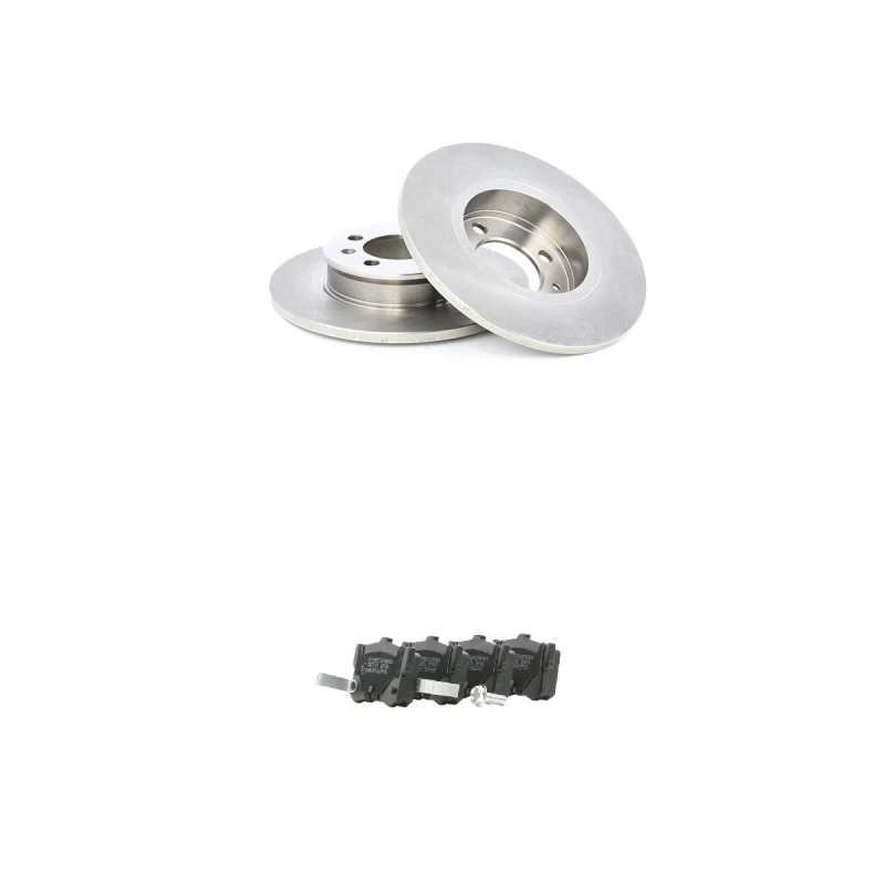 Image of RIDEX 3405B2494 Brake disc and pads set Rear Axle, Brake Disc Type: Solid, with acoustic wear warning Brake Set,disc brakes (3405)