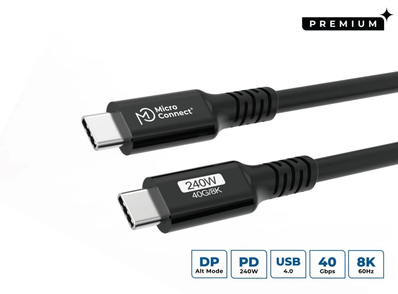 Image of Microconnect USB4CC05-240W USB cable USB4 Gen 3x2 0.5 m USB C Black