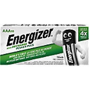 Image of Energizer AAA Rechargeable Batteries Power Plus HR03 700mAh NiMH 1.2V 10 Pieces