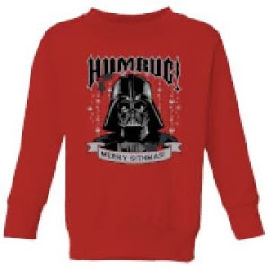 Image of Star Wars Darth Vader Humbug Kids Christmas Sweatshirt - Red - 11-12 Years