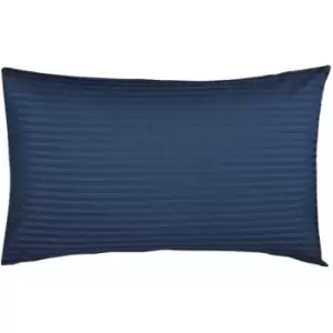 Image of Belledorm 540 Thread Count Satin Stripe Housewife Pillowcases (Pair) (One Size) (Navy) - Navy