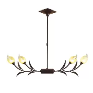 Image of Holland Telescopic Linear Pendant Line 4 Light G9, Brown, Black Oxide