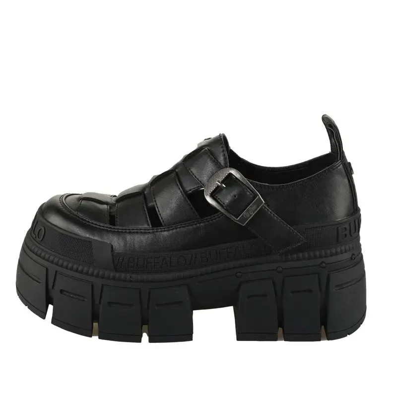Image of Buffalo Womens moccasins Buffalo Gospher Fisher - Vegan Nappa Noir Female 36