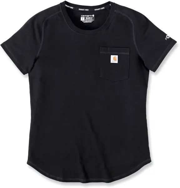 Image of Carhartt Force Relaxed Fit Midweight Pocket Ladies T-Shirt, black, Size XS for Women
