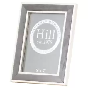 Image of Silver Edged Grey Velvet 5X7 Photo Frame