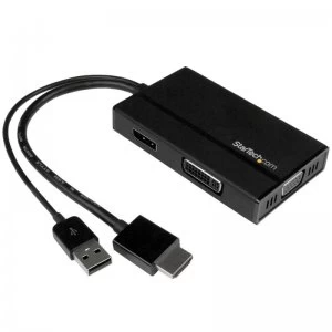 Image of StarTech Black Travel Adapter 3-in-1