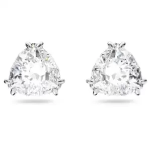 image of Millenia Stud Trilliant Cut Crystal White Rhodium Plated Earrings 5619498