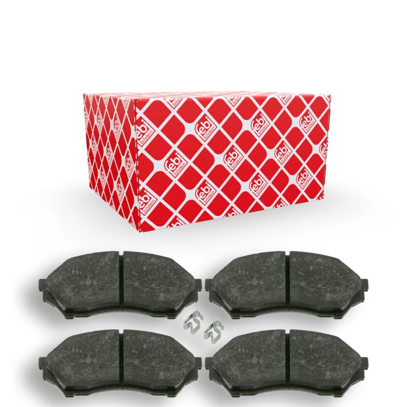 Image of FEBI BILSTEIN 16498 Brake pad set Front Axle, with acoustic wear warning Brake Pad Set,disc brake (402)