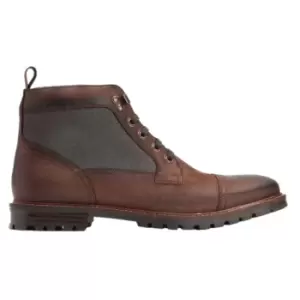 Image of Base London Mens Trenton Leather Safety Boots (7 UK) (Black/Grey)
