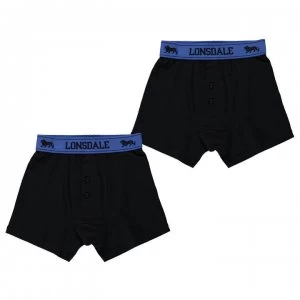 image of Lonsdale 2 Pack Boxers Junior - Blue/Black