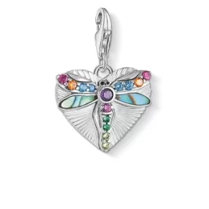 Ladies THOMAS SABO Sterling Silver Generation Charm Club Silver Dragonfly Heart Charm