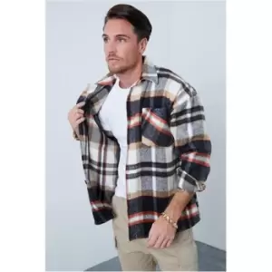 Image of I Saw It First Navy Check Shacket - Blue