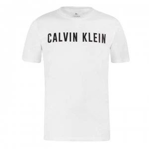 Image of Calvin Klein Performance Logo Crew Neck T Shirt - Lt Grey Hth 074